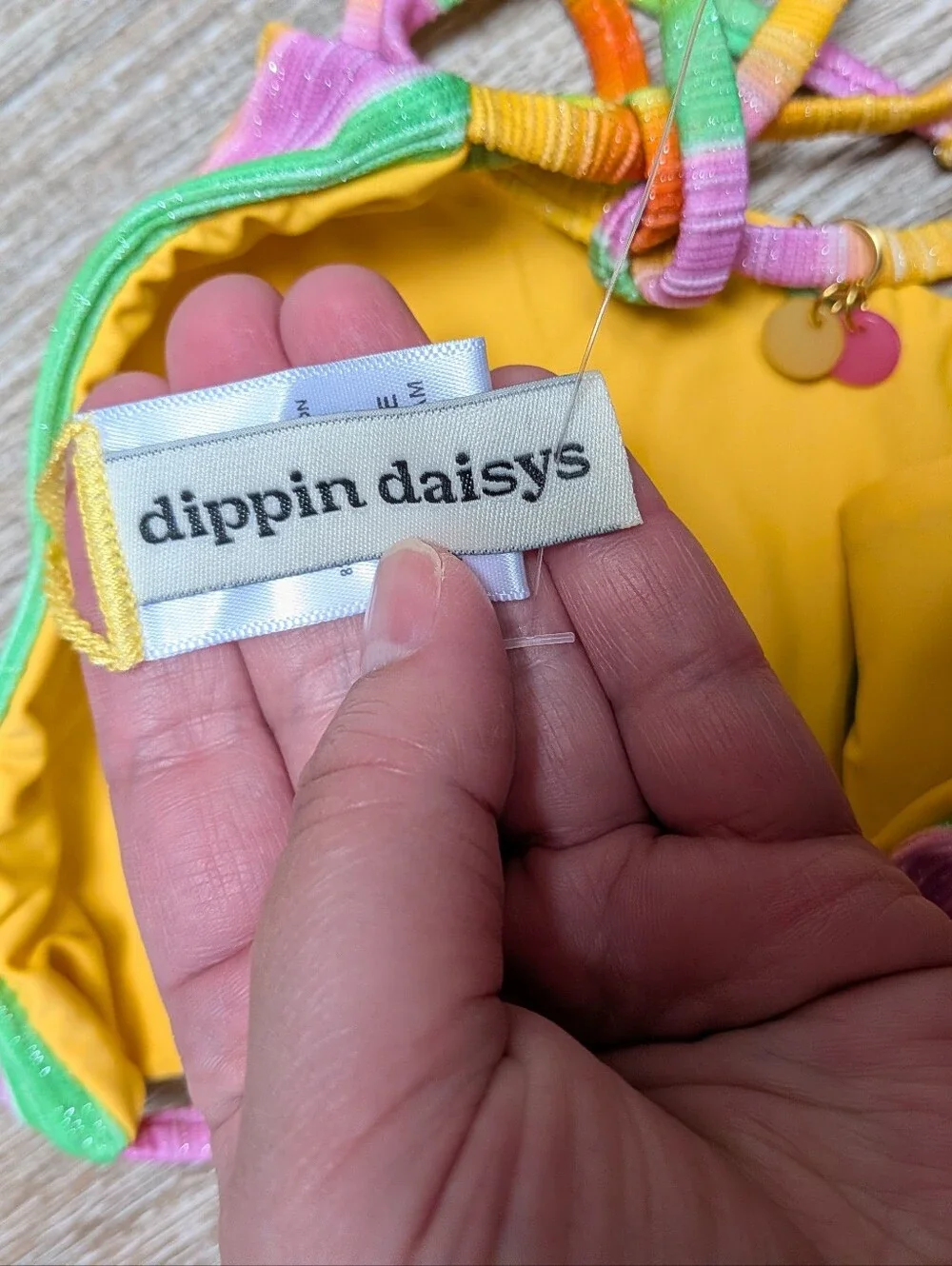 MWT Dippin Daisy's Bondi Cheeky Bikini Bottom Palm Bikini Top Mirage Size Small